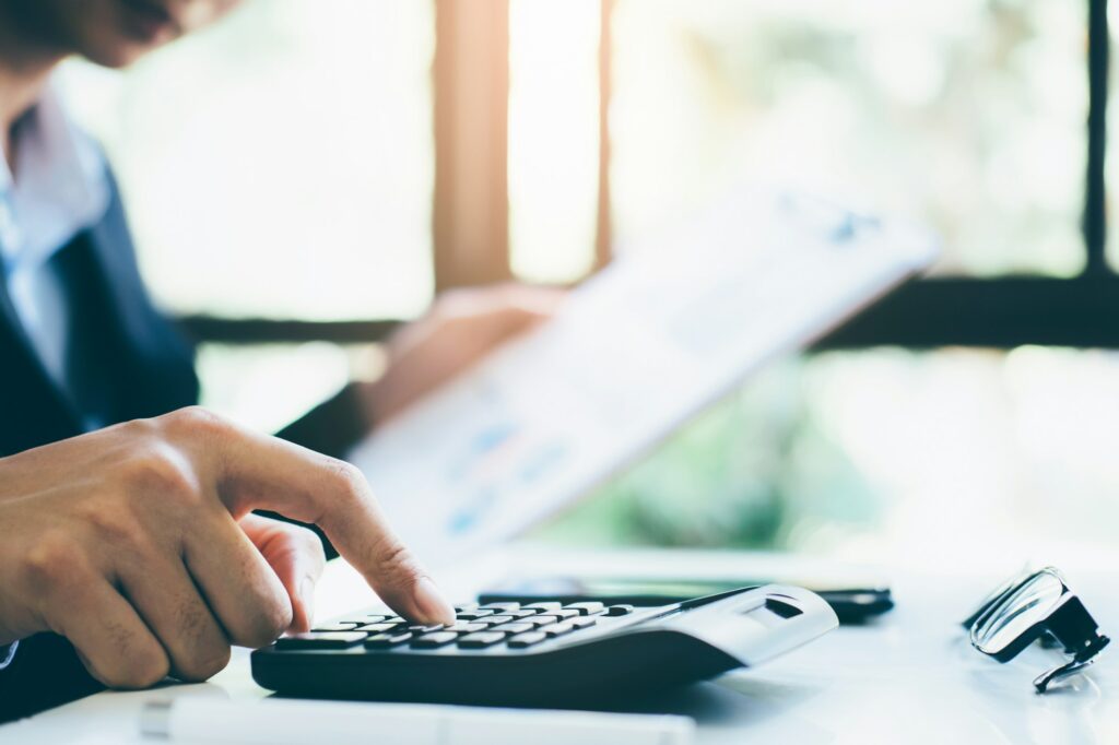 Accountant is calculate the budget.